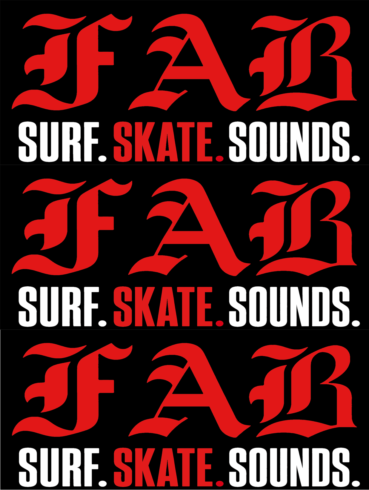 Bumper sticker pack surf.skate.sounds