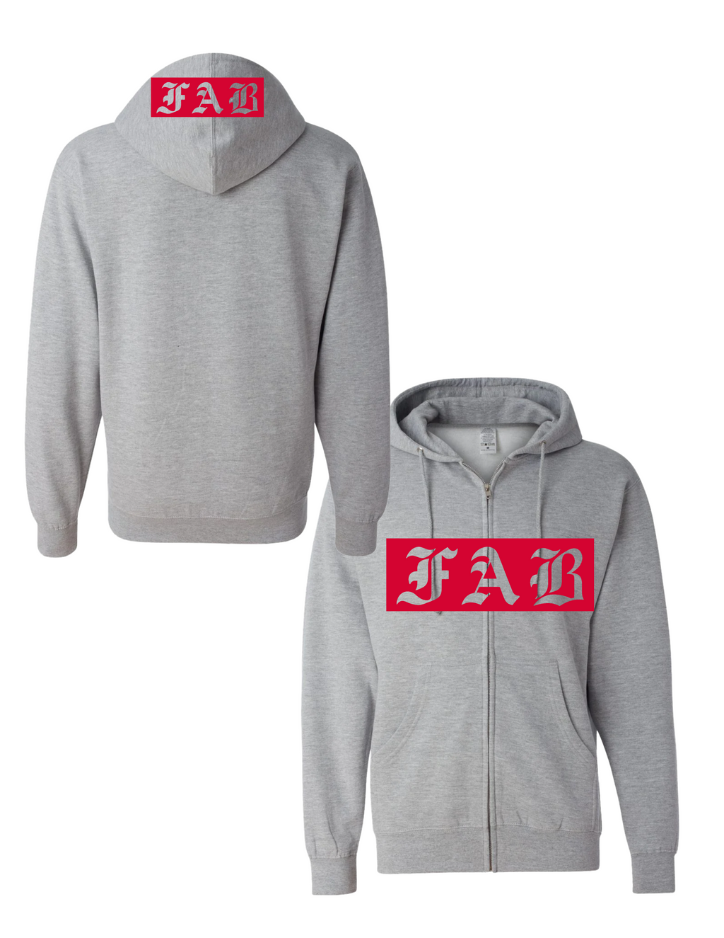 FAB Supreme, mid-weight, zip front summer Fleece Sweatshirt.