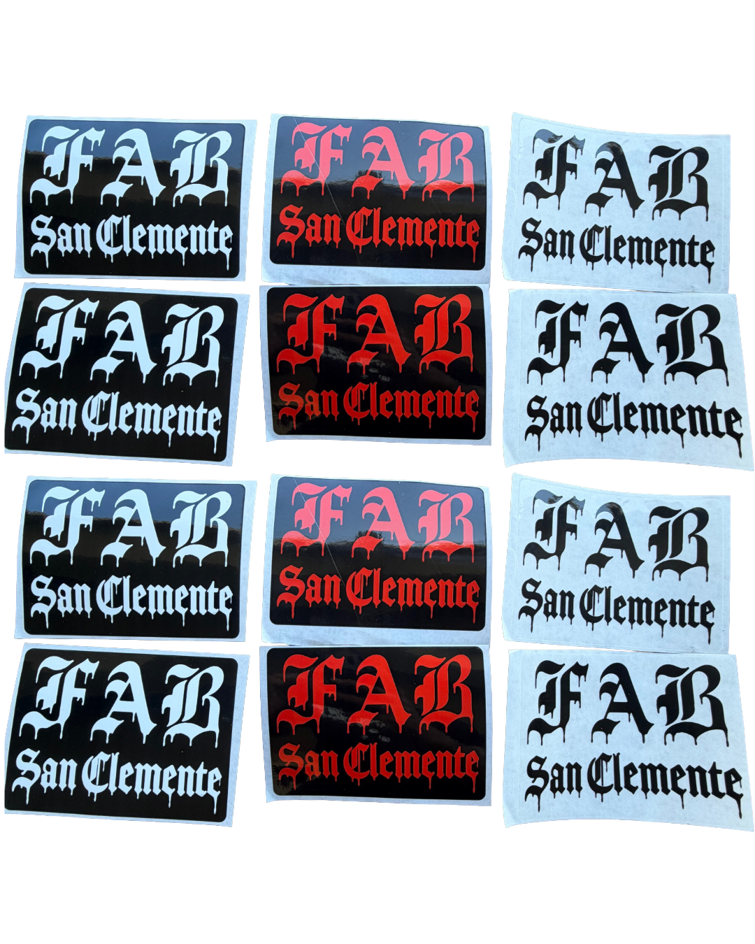 FAB San Clemente Drip Drop sticker pack