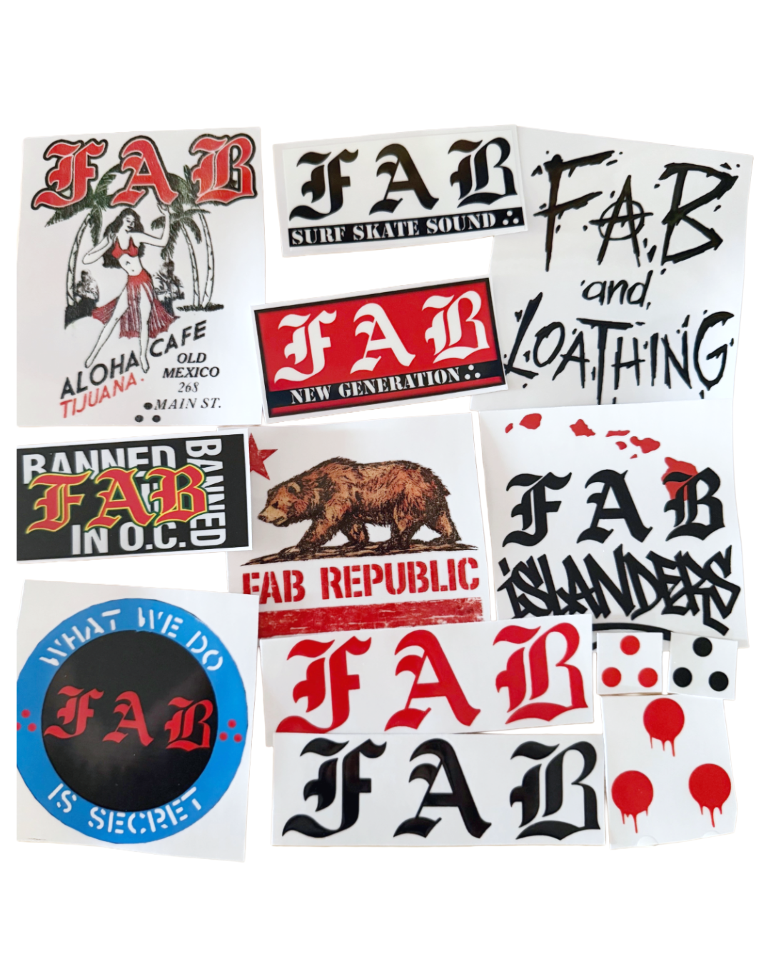 FAB pack uv Stickers